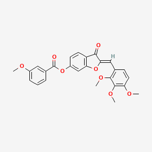 molecular formula C26H22O8 B2636541 (Z)-3-oxo-2-(2,3,4-trimethoxybenzylidene)-2,3-dihydrobenzofuran-6-yl 3-methoxybenzoate CAS No. 622789-33-7