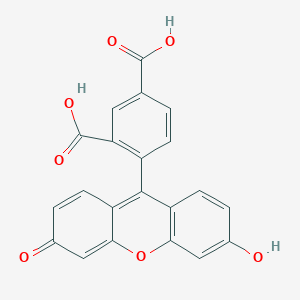 molecular formula C21H12O7 B2636542 4-(3-Hydroxy-6-oxoxanthen-9-yl)benzene-1,3-dicarboxylic acid CAS No. 500533-95-9