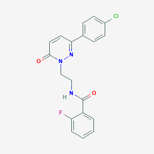 molecular formula C19H15ClFN3O2 B2636560 N-(2-(3-(4-chlorophenyl)-6-oxopyridazin-1(6H)-yl)ethyl)-2-fluorobenzamide CAS No. 921851-57-2
