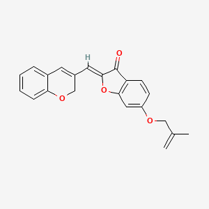 molecular formula C22H18O4 B2636572 (Z)-2-((2H-色满烯-3-基)亚甲基)-6-((2-甲基烯丙基)氧基)苯并呋喃-3(2H)-酮 CAS No. 859663-70-0
