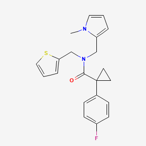 molecular formula C21H21FN2OS B2636573 1-(4-fluorophenyl)-N-((1-methyl-1H-pyrrol-2-yl)methyl)-N-(thiophen-2-ylmethyl)cyclopropanecarboxamide CAS No. 1327253-11-1