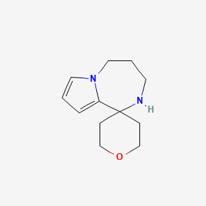molecular formula C12H18N2O B2636585 2,2',3,3',4',5,5',6-八氢螺[吡喃-4,1'-吡咯并[1,2-a][1,4]二氮杂卓] CAS No. 2166686-84-4