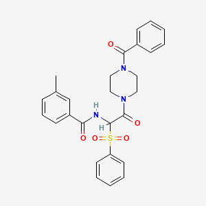 N-(2-(4-benzoylpiperazin-1-yl)-2-oxo-1-(phenylsulfonyl)ethyl)-3-methylbenzamide