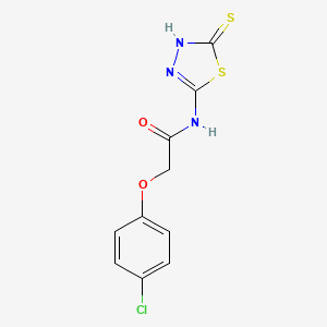 molecular formula C10H8ClN3O2S2 B2636594 2-(4-chlorophenoxy)-N-(5-mercapto-1,3,4-thiadiazol-2-yl)acetamide CAS No. 392244-04-1