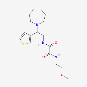 molecular formula C17H27N3O3S B2636595 N1-(2-(azepan-1-yl)-2-(thiophen-3-yl)ethyl)-N2-(2-methoxyethyl)oxalamide CAS No. 946356-12-3