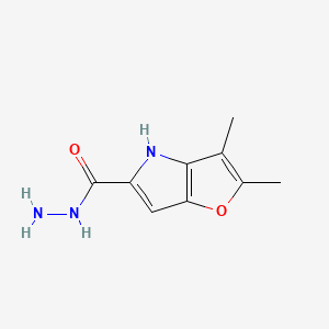 molecular formula C9H11N3O2 B2636599 2,3-二甲基-4H-呋喃[3,2-b]吡咯-5-甲酰肼 CAS No. 155445-45-7