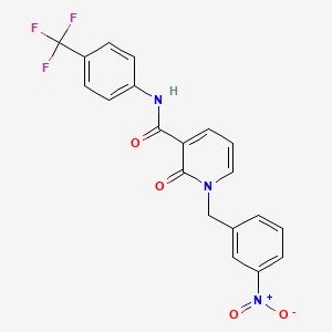 molecular formula C20H14F3N3O4 B2636609 1-(3-硝基苄基)-2-氧代-N-(4-(三氟甲基)苯基)-1,2-二氢吡啶-3-甲酰胺 CAS No. 900009-33-8