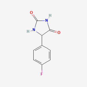 molecular formula C9H7FN2O2 B2636617 5-(4-Fluorophenyl)imidazolidine-2,4-dione CAS No. 568584-34-9