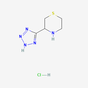 molecular formula C5H10ClN5S B2636618 3-(1H-1,2,3,4-四唑-5-基)硫代吗啉盐酸盐 CAS No. 1797775-73-5