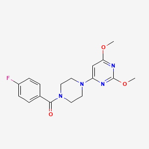 molecular formula C17H19FN4O3 B2636621 (4-(2,6-Dimethoxypyrimidin-4-yl)piperazin-1-yl)(4-fluorophenyl)methanone CAS No. 1021039-33-7