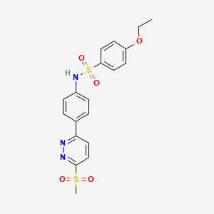 molecular formula C19H19N3O5S2 B2636625 4-乙氧基-N-(4-(6-(甲基磺酰基)哒嗪-3-基)苯基)苯磺酰胺 CAS No. 921837-48-1