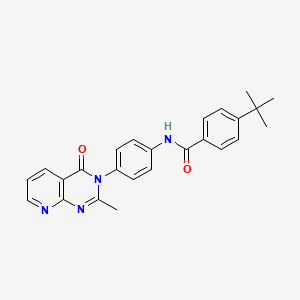 molecular formula C25H24N4O2 B2636636 4-叔丁基-N-[4-(2-甲基-4-氧代吡啶并[2,3-d]嘧啶-3-基)苯基]苯甲酰胺 CAS No. 1003555-87-0