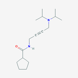molecular formula C16H28N2O B2636638 N-{4-[bis(propan-2-yl)amino]but-2-yn-1-yl}cyclopentanecarboxamide CAS No. 1396850-08-0