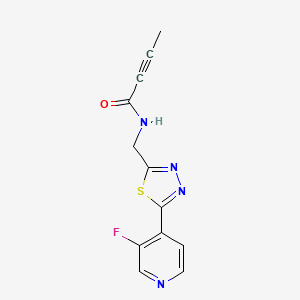 molecular formula C12H9FN4OS B2636651 N-[[5-(3-Fluoropyridin-4-yl)-1,3,4-thiadiazol-2-yl]methyl]but-2-ynamide CAS No. 2411319-21-4