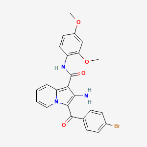 molecular formula C24H20BrN3O4 B2636653 2-氨基-3-(4-溴苯甲酰基)-N-(2,4-二甲氧基苯基)吲哚并[2,3-c]喹唑啉-1-甲酰胺 CAS No. 898433-95-9