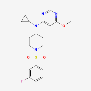molecular formula C19H23FN4O3S B2636662 N-Cyclopropyl-N-[1-(3-fluorophenyl)sulfonylpiperidin-4-yl]-6-methoxypyrimidin-4-amine CAS No. 2380081-69-4