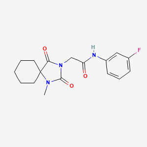 molecular formula C17H20FN3O3 B2636668 N-(3-氟苯基)-2-(1-甲基-2,4-二氧代-1,3-二氮杂螺[4.5]癸-3-基)乙酰胺 CAS No. 931022-75-2