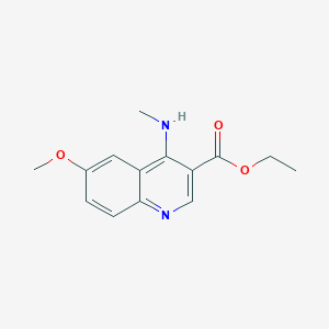 molecular formula C14H16N2O3 B2636672 6-甲氧基-4-(甲基氨基)喹啉-3-羧酸乙酯 CAS No. 1215735-95-7