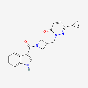 B2636678 6-cyclopropyl-2-{[1-(1H-indole-3-carbonyl)azetidin-3-yl]methyl}-2,3-dihydropyridazin-3-one CAS No. 2202421-91-6