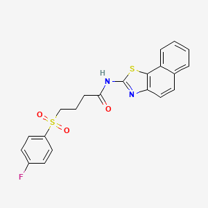 molecular formula C21H17FN2O3S2 B2636685 4-((4-氟苯基)磺酰基)-N-(萘并[2,1-d]噻唑-2-基)丁酰胺 CAS No. 941987-47-9
