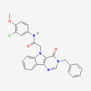 molecular formula C26H21ClN4O3 B2636686 2-(3-苄基-4-氧代-3H-嘧啶并[5,4-b]吲哚-5(4H)-基)-N-(3-氯-4-甲氧基苯基)乙酰胺 CAS No. 1189664-88-7