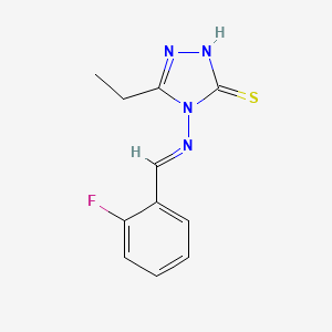 B2636692 (E)-5-ethyl-4-((2-fluorobenzylidene)amino)-4H-1,2,4-triazole-3-thiol CAS No. 466645-69-2