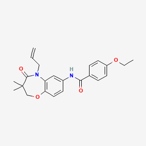 molecular formula C23H26N2O4 B2636697 N-(5-烯丙基-3,3-二甲基-4-氧代-2,3,4,5-四氢苯并[b][1,4]恶杂环庚-7-基)-4-乙氧基苯甲酰胺 CAS No. 921562-10-9