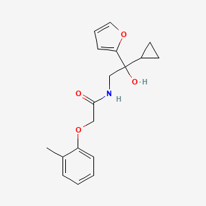 molecular formula C18H21NO4 B2636698 N-(2-环丙基-2-(呋喃-2-基)-2-羟乙基)-2-(邻甲苯氧基)乙酰胺 CAS No. 1396783-24-6