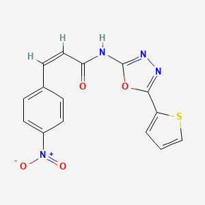 molecular formula C15H10N4O4S B2636701 (Z)-3-(4-硝基苯基)-N-(5-(噻吩-2-基)-1,3,4-恶二唑-2-基)丙烯酰胺 CAS No. 865287-89-4