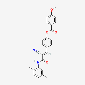 B2636702 [4-[(E)-2-cyano-3-(2,5-dimethylanilino)-3-oxoprop-1-enyl]phenyl] 4-methoxybenzoate CAS No. 380476-72-2