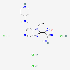 molecular formula C16H26Cl4N8O B2636709 四氢氯化 SB 747651 CAS No. 2108968-31-4