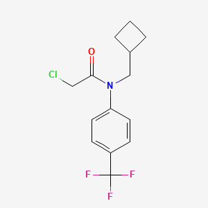 molecular formula C14H15ClF3NO B2636712 2-Chloro-N-(cyclobutylmethyl)-N-[4-(trifluoromethyl)phenyl]acetamide CAS No. 1397213-80-7
