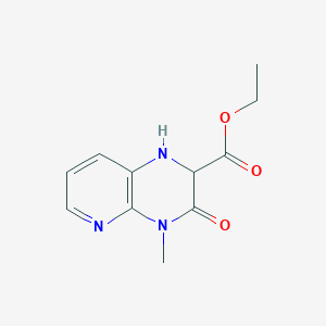 molecular formula C11H13N3O3 B2636716 Ethyl 4-methyl-3-oxo-1,2,3,4-tetrahydropyrido[2,3-b]pyrazine-2-carboxylate CAS No. 1471-85-8