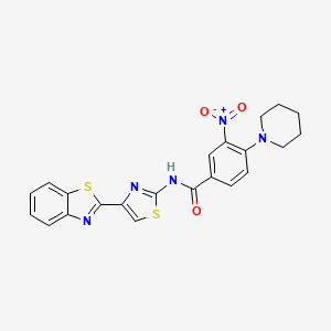 N-(4-(benzo[d]thiazol-2-yl)thiazol-2-yl)-3-nitro-4-(piperidin-1-yl)benzamide
