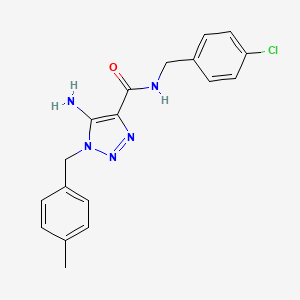 molecular formula C18H18ClN5O B2636734 5-amino-N-(4-chlorobenzyl)-1-(4-methylbenzyl)-1H-1,2,3-triazole-4-carboxamide CAS No. 899972-77-1
