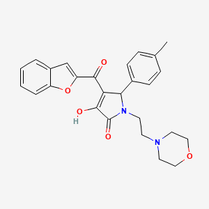 molecular formula C26H26N2O5 B2636736 4-(benzofuran-2-carbonyl)-3-hydroxy-1-(2-morpholinoethyl)-5-(p-tolyl)-1H-pyrrol-2(5H)-one CAS No. 618365-83-6