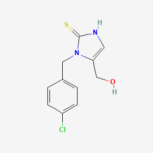 molecular formula C11H11ClN2OS B2636737 [1-(4-chlorobenzyl)-2-mercapto-1H-imidazol-5-yl]methanol CAS No. 98412-24-9