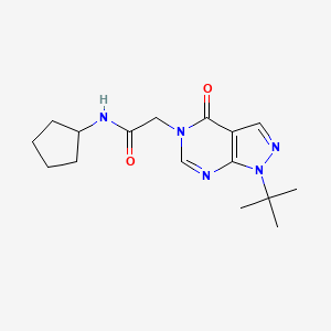 molecular formula C16H23N5O2 B2636740 2-(1-(叔丁基)-4-氧代-1H-吡唑并[3,4-d]嘧啶-5(4H)-基)-N-环戊基乙酰胺 CAS No. 863448-04-8