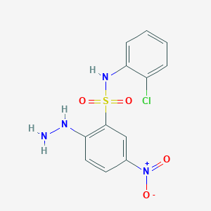 N-(2-chlorophenyl)-2-hydrazinyl-5-nitrobenzene-1-sulfonamide
