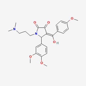 molecular formula C25H30N2O6 B2636751 5-(3,4-二甲氧基苯基)-1-(3-(二甲氨基)丙基)-3-羟基-4-(4-甲氧基苯甲酰)-1H-吡咯-2(5H)-酮 CAS No. 431934-87-1