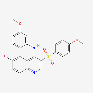 molecular formula C23H19FN2O4S B2636759 6-氟-N-(3-甲氧基苯基)-3-((4-甲氧基苯基)磺酰基)喹啉-4-胺 CAS No. 895643-01-3