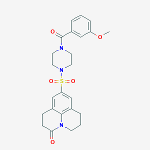 B2636771 9-((4-(3-methoxybenzoyl)piperazin-1-yl)sulfonyl)-1,2,6,7-tetrahydropyrido[3,2,1-ij]quinolin-3(5H)-one CAS No. 946337-40-2