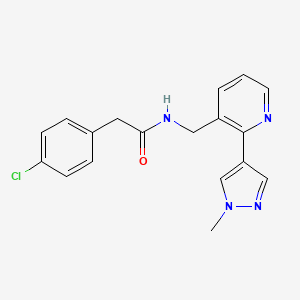 2-(4-chlorophenyl)-N-((2-(1-methyl-1H-pyrazol-4-yl)pyridin-3-yl)methyl)acetamide