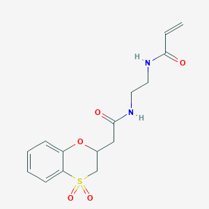 N-[2-[[2-(4,4-Dioxo-2,3-dihydro-1,4lambda6-benzoxathiin-2-yl)acetyl]amino]ethyl]prop-2-enamide
