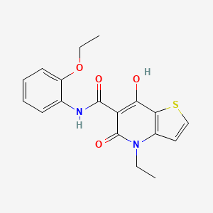 molecular formula C18H18N2O4S B2636785 N-(2-ethoxyphenyl)-4-ethyl-7-hydroxy-5-oxo-4,5-dihydrothieno[3,2-b]pyridine-6-carboxamide CAS No. 1251610-16-8