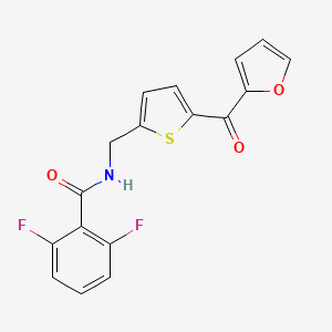molecular formula C17H11F2NO3S B2636787 2,6-二氟-N-((5-(呋喃-2-羰基)噻吩-2-基)甲基)苯甲酰胺 CAS No. 1797268-91-7