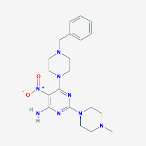 molecular formula C20H28N8O2 B263679 6-(4-Benzylpiperazin-1-yl)-2-(4-methylpiperazin-1-yl)-5-nitropyrimidin-4-amine 