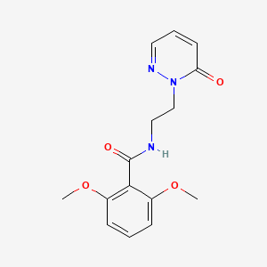 molecular formula C15H17N3O4 B2636790 2,6-dimethoxy-N-(2-(6-oxopyridazin-1(6H)-yl)ethyl)benzamide CAS No. 1021206-35-8