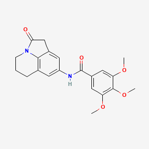 molecular formula C21H22N2O5 B2636793 3,4,5-三甲氧基-N-(2-氧代-2,4,5,6-四氢-1H-吡咯并[3,2,1-ij]喹啉-8-基)苯甲酰胺 CAS No. 898463-23-5
