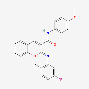 molecular formula C24H19FN2O3 B2636799 (2Z)-2-[(5-fluoro-2-methylphenyl)imino]-N-(4-methoxyphenyl)-2H-chromene-3-carboxamide CAS No. 1327184-80-4